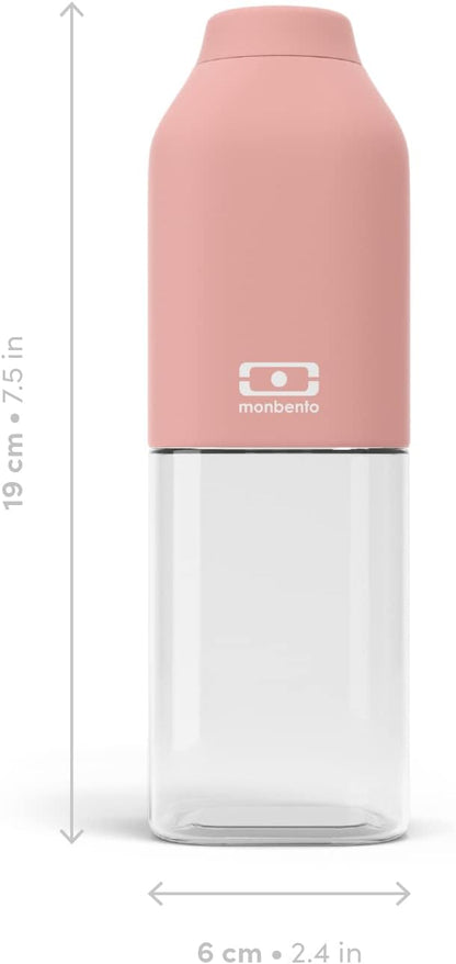 monbento - Water Bottle MB Positive M Flamingo 17 Oz - Leakproof Water Bottle Perfect for Work, Travel, Sport, or to Slip into a Handbag - BPA Free - Food Grade Safe - Pink