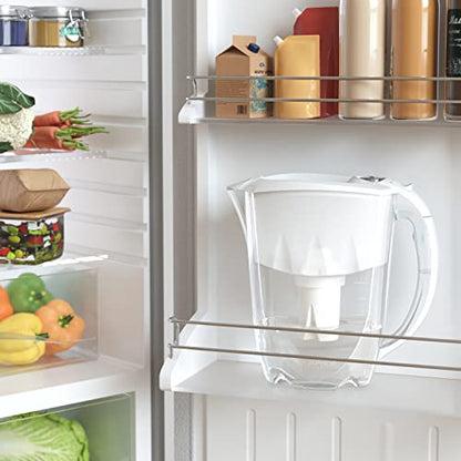 AQUAPHOR Ideal 7-Cup Water Filter Pitcher - White with 1 x B15 Filter - Fits in The Fridge Door - Reduces Limescale and Chlorine - Ideal for Seven Cups