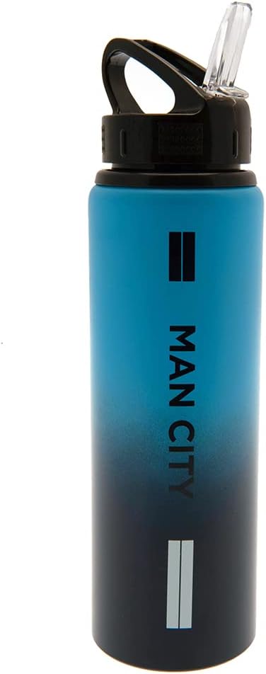 Manchester City F.C. Team Merchandise 750ml Aluminium Fade Bottle, Blue