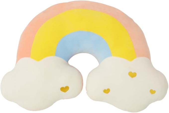 Moon Rainbow Cloud Pillow Cushion, Soft Plush Cloud Shaped Pillow Stuffed Rainbow and Moon Nursery Decor,Bedside Sofa Sleeping Pillow, Kids Cute Candy Color Cushion (Rainbow)