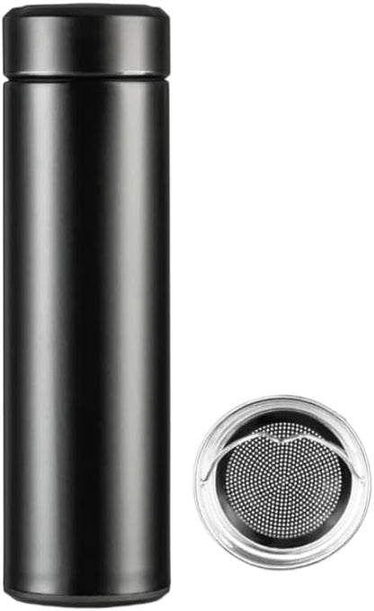 LIQUID WATER BOTTLE, 40oz Stainless Steel Water Bottle with Time Display and Leak-Proof Flip Top, Motivational Quote for Fitness, Gym, Work, Travel (Black) (Black), large