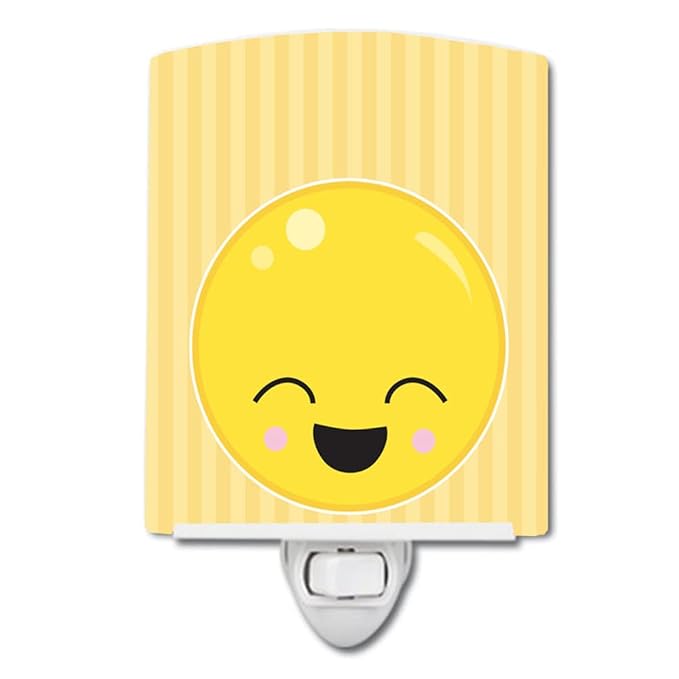 Caroline's Treasures BB8729CNL Laughy Face Ceramic Night Light Compact, UL-Certified, Ideal for Bedroom, Bathroom, Nursery, Hallway, Kitchen, 6x4x3, Multicolor