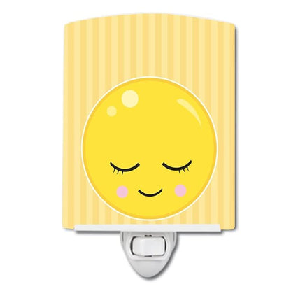 Caroline's Treasures BB8737CNL Bashful Face Ceramic Night Light Compact, UL-Certified, Ideal for Bedroom, Bathroom, Nursery, Hallway, Kitchen, 6x4x3, Multicolor