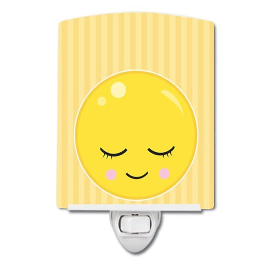 Caroline's Treasures BB8737CNL Bashful Face Ceramic Night Light Compact, UL-Certified, Ideal for Bedroom, Bathroom, Nursery, Hallway, Kitchen, 6x4x3, Multicolor