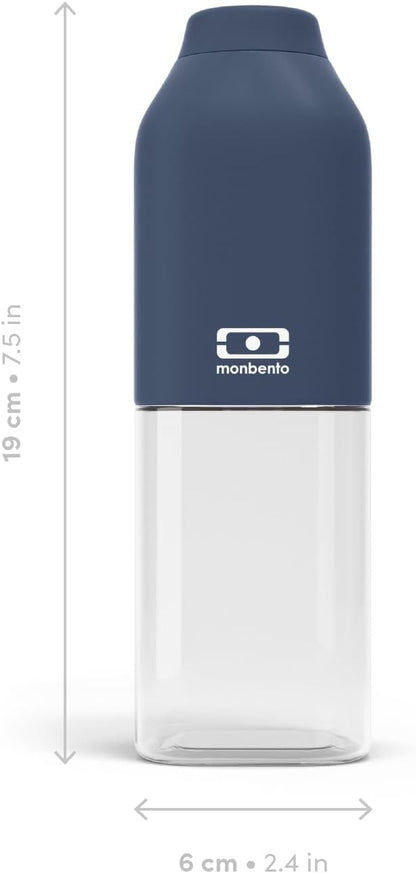 monbento - Clear Reusable Water Bottle MB Positive M blue Infinity - 17 floz/500 ml Water Bottle Perfect for Work, Travel, Sport, Picnic - Compact, Leakproof BPA Free Water Bottle - Blue