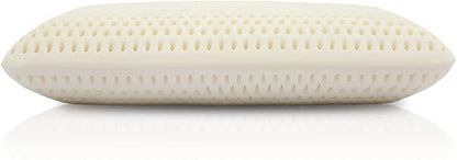 Royalisneeo 100% Talalay Latex Pillow, Medium Soft, Foam Rubber Pillow Helps Relieve Pressure,Perfect Package with Cotton Cover for Back, Stomach and Side Sleepers（Queen）