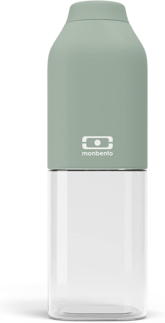 monbento - Clear Reusable Water Bottle MB Positive M green Natural - 17 floz/500 ml Water Bottle Perfect for Work, Travel, Sport, Picnic - Compact, Leakproof BPA Free Water Bottle - Green
