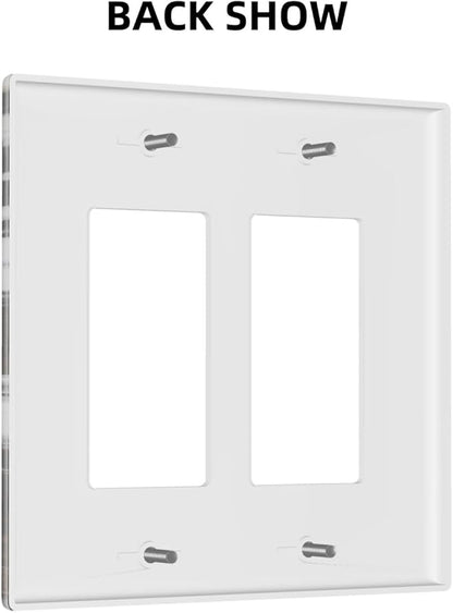 Western Farm Highland Cow Cowhide 2 Gang Rocker Decora Light Switch Cover Decorative Outlet Covers Wall Plate Electrical Faceplate Switchcovers GFCI for Farmhouse Bathroom Bedroom Living Room Decor