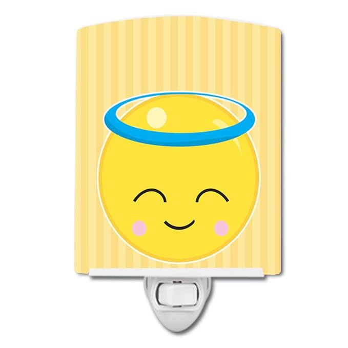 Caroline's Treasures BB8733CNL Angel Face Ceramic Night Light Compact, UL-Certified, Ideal for Bedroom, Bathroom, Nursery, Hallway, Kitchen, 6x4x3, Multicolor