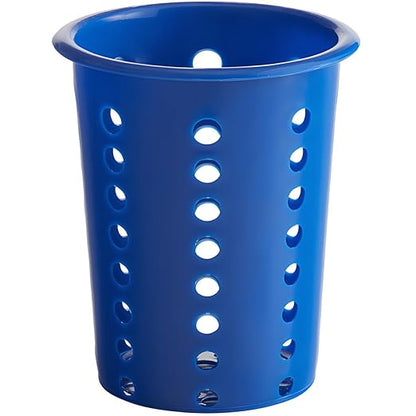 OCS Parts Perforated Utensil Drying Cups | Blue | Plastic Flatware Holder Cylinders for Kitchen Counter Organization