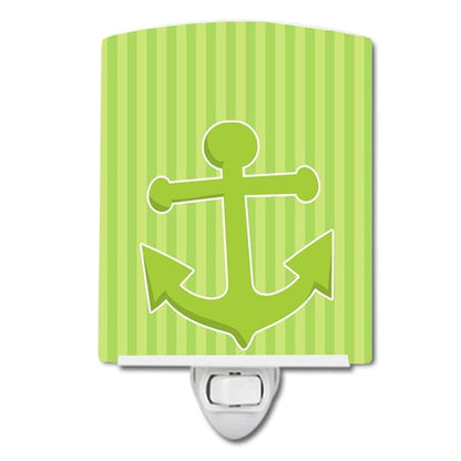 Caroline's Treasures BB8888CNL Nautical Anchor #2 Ceramic Night Light Compact, UL-Certified, Ideal for Bedroom, Bathroom, Nursery, Hallway, Kitchen, 6x4x3, Multicolor
