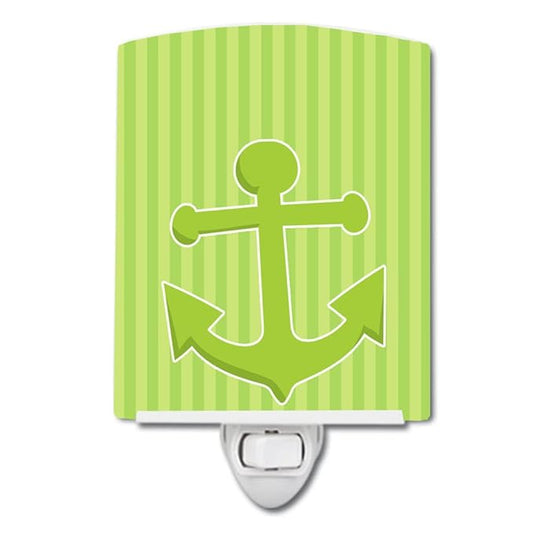 Caroline's Treasures BB8888CNL Nautical Anchor #2 Ceramic Night Light Compact, UL-Certified, Ideal for Bedroom, Bathroom, Nursery, Hallway, Kitchen, 6x4x3, Multicolor