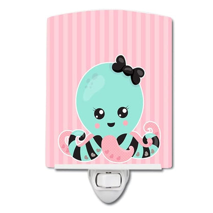 Caroline's Treasures BB8723CNL Octopus Doll Ceramic Night Light Compact, UL-Certified, Ideal for Bedroom, Bathroom, Nursery, Hallway, Kitchen, 6x4x3, Multicolor