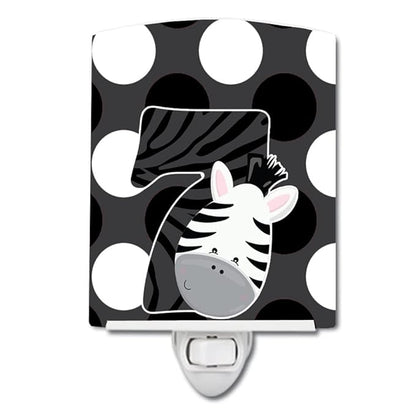 Caroline's Treasures BB9014CNL Zoo Month 7 Zebra Ceramic Night Light Compact, UL-Certified, Ideal for Bedroom, Bathroom, Nursery, Hallway, Kitchen, 6x4x3, Multicolor