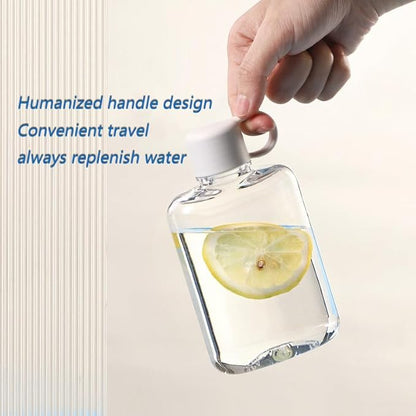 Portable Flat Water Bottle,12 oz BPA Free Plastic Travel Water Bottle for Camping, Fitness, Outdoor Sports, Fits Purse and Pocket - Clear (white)