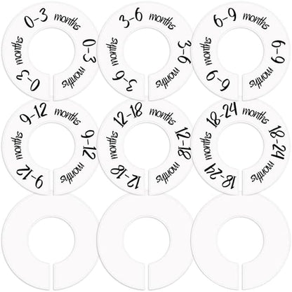 9pcs Closet Dividers Baby Clothes Organizers from Newborn to Toddler and,Applicable to Nursery Baby Clothes Size Age Dividers Fits 1.5" Rod