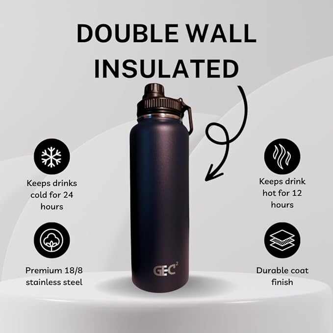 40oz Stainless Steel Water Bottles Leak Proof Vacuum Insulated Water Bottle Thermos Flask Sport Water Bottle (Army Green)
