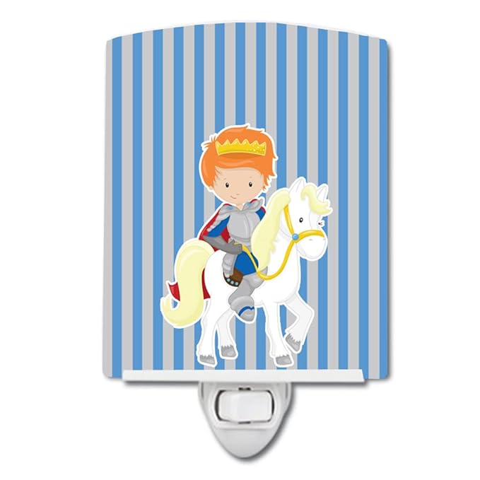 Caroline's Treasures BB8748CNL Ginger Boy Prince on Horse #2 Ceramic Night Light Compact, UL-Certified, Ideal for Bedroom, Bathroom, Nursery, Hallway, Kitchen, 6x4x3, Multicolor