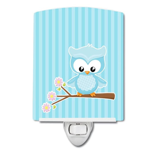 Caroline's Treasures BB9048CNL Girl Bird on Branch Ceramic Night Light Compact, UL-Certified, Ideal for Bedroom, Bathroom, Nursery, Hallway, Kitchen, 6x4x3, Multicolor