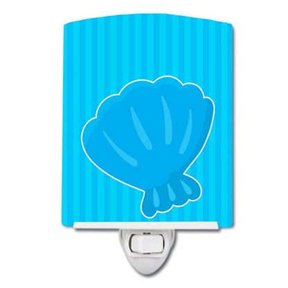 Caroline's Treasures BB8650CNL Beach Shell Ceramic Night Light Compact, UL-Certified, Ideal for Bedroom, Bathroom, Nursery, Hallway, Kitchen, 6x4x3, Multicolor