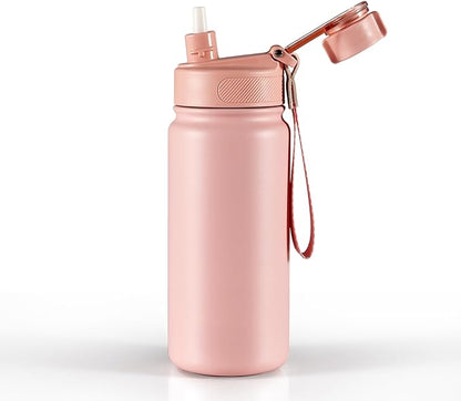 25 oz gym water bottle with straw, leak proof - men's/women's sports metal water bottle - double vacuum insulated stainless steel water bottle for gym, outdoors or traveling