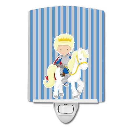 Caroline's Treasures BB8749CNL Blonde Boy Prince on Horse #2 Ceramic Night Light Compact, UL-Certified, Ideal for Bedroom, Bathroom, Nursery, Hallway, Kitchen, 6x4x3, Multicolor