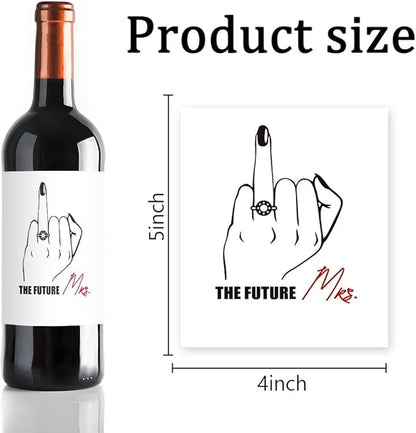 24 Pcs Funny Engagement Wine Label Engagement Wine Bottle Stickers The Future Mrs Wine Bottle Labels Engagement Gift for Couples Newly Her Him Engagement Party Decorations