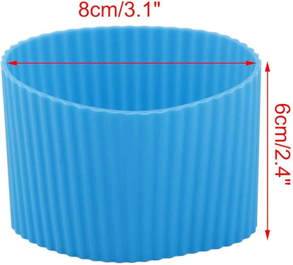 uxcell Silicone Nonslip Glass Bottle Mug Cup Sleeve Protector Cover Blue
