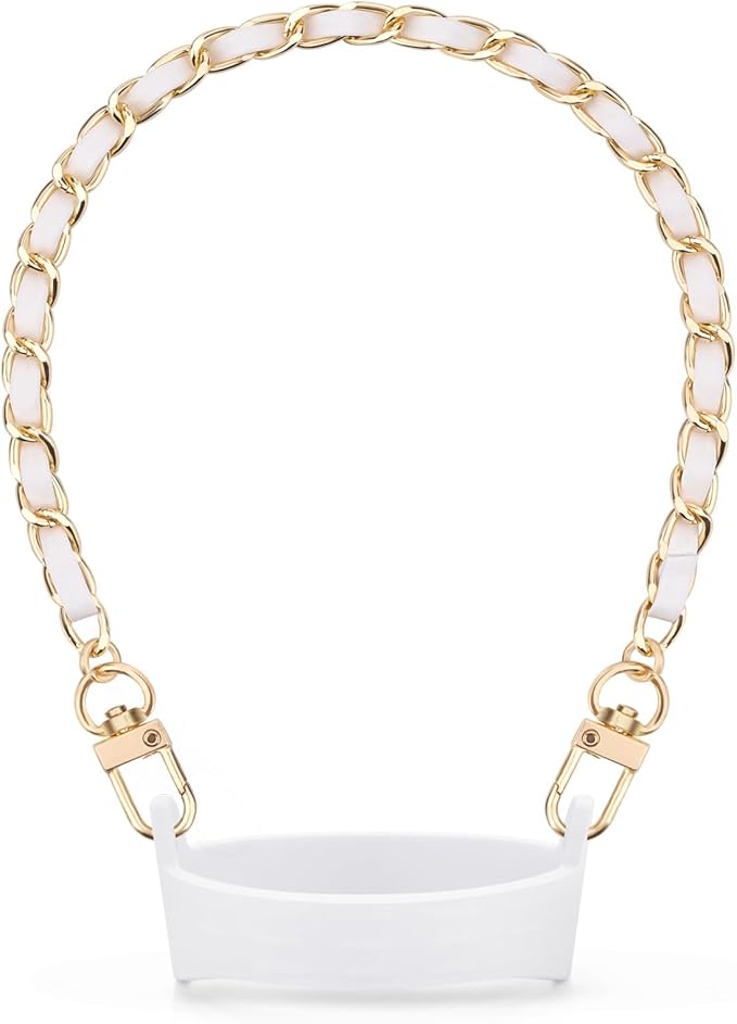 Water Bottle Handle, Silicone Water Bottle Sling Stretches to Fit Most 8-40oz Bottles, Fashionable Accessories Compatible for Stanley Cup White