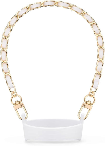 Water Bottle Handle, Silicone Water Bottle Sling Stretches to Fit Most 8-40oz Bottles, Fashionable Accessories Compatible for Stanley Cup White