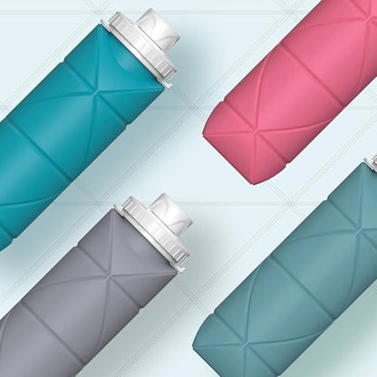 SPECIAL MADE Collapsible Water Bottles Cups Leakproof Valve Reusable BPA Free Silicone Foldable Travel Water Bottle Cup for Gym Camping Hiking Travel Sports Lightweight Durable