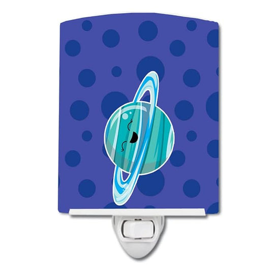 Caroline's Treasures BB9042CNL Planets Saturn Ceramic Night Light Compact, UL-Certified, Ideal for Bedroom, Bathroom, Nursery, Hallway, Kitchen, 6x4x3, Multicolor