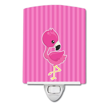 Caroline's Treasures BB8765CNL Flamingo #1 Ceramic Night Light Compact, UL-Certified, Ideal for Bedroom, Bathroom, Nursery, Hallway, Kitchen, 6x4x3, Multicolor