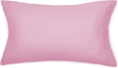 Amazon Basics 7 Piece Microfiber Kid's Bed-in-a-Bag Bedding Set, Full/Queen, Pink, Solid