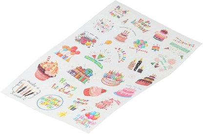 50/60 Pcs Cute Cake Candy Stickers, Cake Food Stickers, Birthday Dessert Stickers, Birthday Cake Stickers, Teacher Reward Stickers, Household Refrigerator Decoration(B 60 pcs)