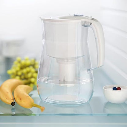 AQUAPHOR Opal 12 Cup Premium Water Filter Pitcher White, includes 1 x B15 Filter. Countertop Design, with Easy Fill flip top lid, Reduces limescale & Chlorine