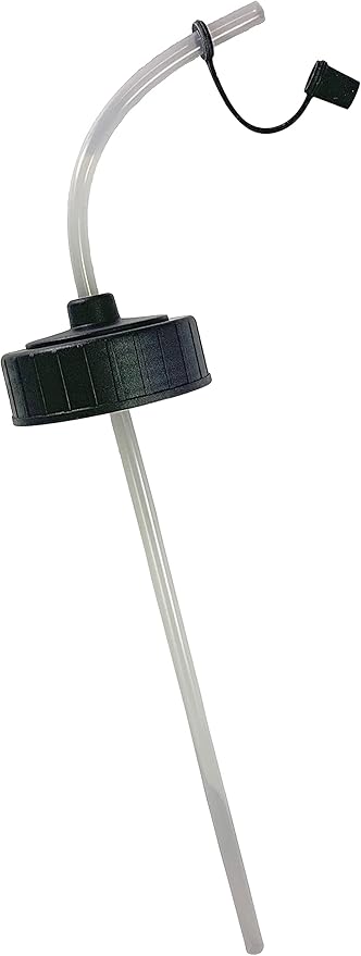 Sher-Wood, Black Flexible Noodle Straw Top Lid for 700ml Stubby, 1000ml Tallboy, and 1000ml Regular Sports Water Bottles (Black, Lid Only)