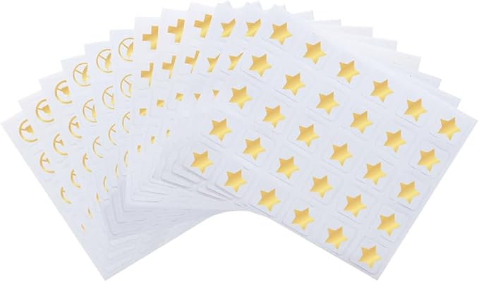 OLYCRAFT 2400pcs 4 Styles Gold Meal Stickers 0.5 Inch Food Choice Sticker No Alcohol/No Gluten/Allergie/Star Wedding Meal Indicator Stickers Kitchen Stickers for Place Card Wedding Party Supplies