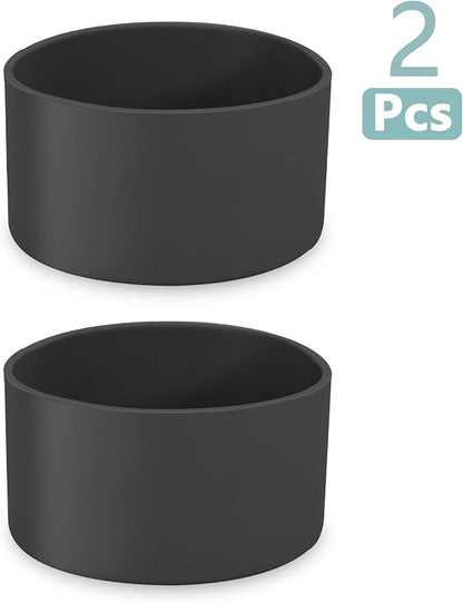 2 Pcs 3 Inch / 75mm Black Water Bottle Boot, Silicone Tumbler Sleeve Water Bottle Bumper, Tumbler Accessories Water Bottle Bottom Protector for 20oz 30oz 40oz Tumbler Water Bottle