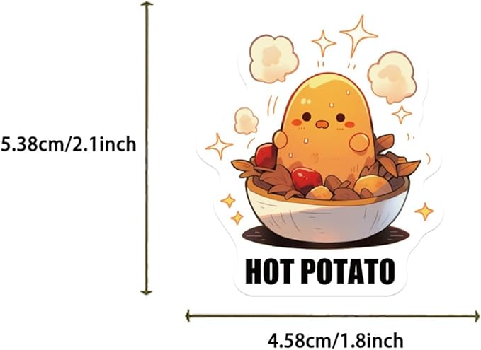 50PCS Funny Stickers Potato Stickers Cute Cartoon Vinyl Waterproof Stickers for Laptop,Bumper,Skateboard,Water Bottles,Computer,Phone, for Kids,Teens,Adult, Watcr