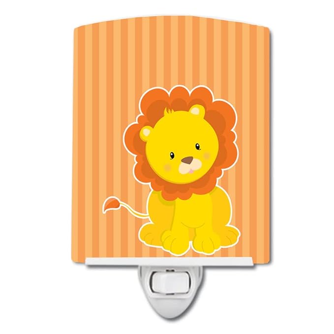 Caroline's Treasures BB8697CNL Lion Ceramic Night Light Compact, UL-Certified, Ideal for Bedroom, Bathroom, Nursery, Hallway, Kitchen, 6x4x3, Multicolor
