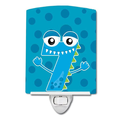 Caroline's Treasures BB8857CNL Monster Month 7 Ceramic Night Light Compact, UL-Certified, Ideal for Bedroom, Bathroom, Nursery, Hallway, Kitchen, 6x4x3, Multicolor