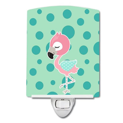 Caroline's Treasures BB8724CNL Flamingo Ceramic Night Light Compact, UL-Certified, Ideal for Bedroom, Bathroom, Nursery, Hallway, Kitchen, 6x4x3, Multicolor