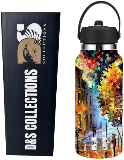 32oz Stainless Steel Sports Water Bottle with Straw Lid - Leak-Proof, Durable Design for Hydration on the Go During Workouts, Travel & Outdoor Activities, City Rain