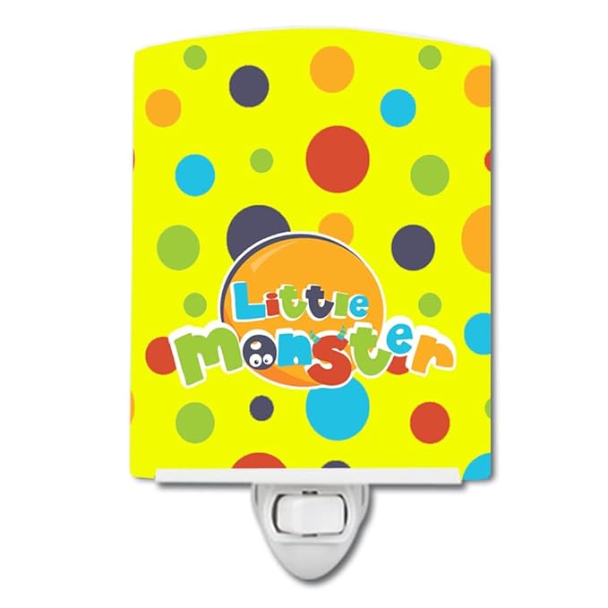 Caroline's Treasures BB7006CNL Little Monster Ceramic Night Light Compact, UL-Certified, Ideal for Bedroom, Bathroom, Nursery, Hallway, Kitchen, 6x4x3, Multicolor