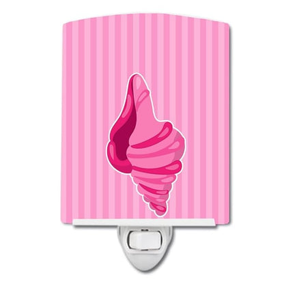 Caroline's Treasures BB8844CNL Beach Shell Pink Ceramic Night Light Compact, UL-Certified, Ideal for Bedroom, Bathroom, Nursery, Hallway, Kitchen, 6x4x3, Multicolor