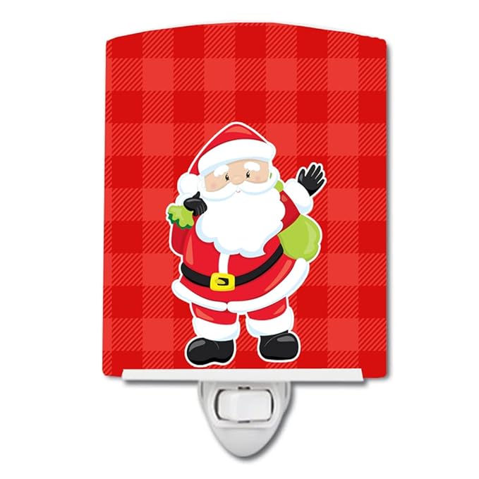 Caroline's Treasures BB9017CNL Christmas Santa Claus #1 Ceramic Night Light Compact, UL-Certified, Ideal for Bedroom, Bathroom, Nursery, Hallway, Kitchen, 6x4x3, Multicolor