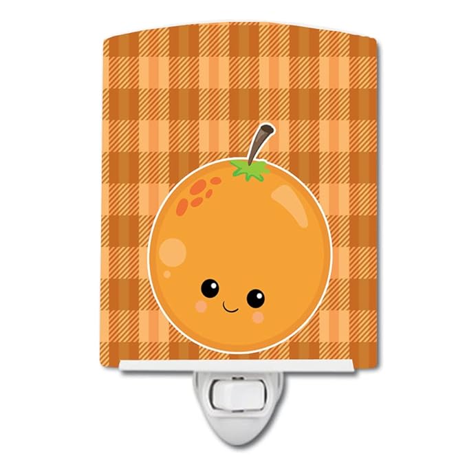 Caroline's Treasures BB6991CNL Orange Face Ceramic Night Light Compact, UL-Certified, Ideal for Bedroom, Bathroom, Nursery, Hallway, Kitchen, 6x4x3, Multicolor