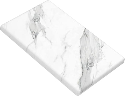 Marble Grey Wall Plate Decorative Light Switch Cover 1-Gang Single Blank Faceplate for Bathroom Kitchen Farmhouse Bedroom White