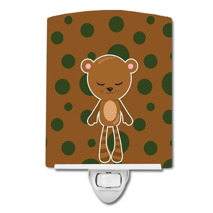 Caroline's Treasures BB9177CNL Bear #3 Ceramic Night Light Compact, UL-Certified, Ideal for Bedroom, Bathroom, Nursery, Hallway, Kitchen, 6x4x3, Multicolor